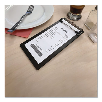 Excello Global Products® Check/Menu Holder, 4 x 8.1, Dark Woodgrain/Silver (EXOMENU4X8CB)