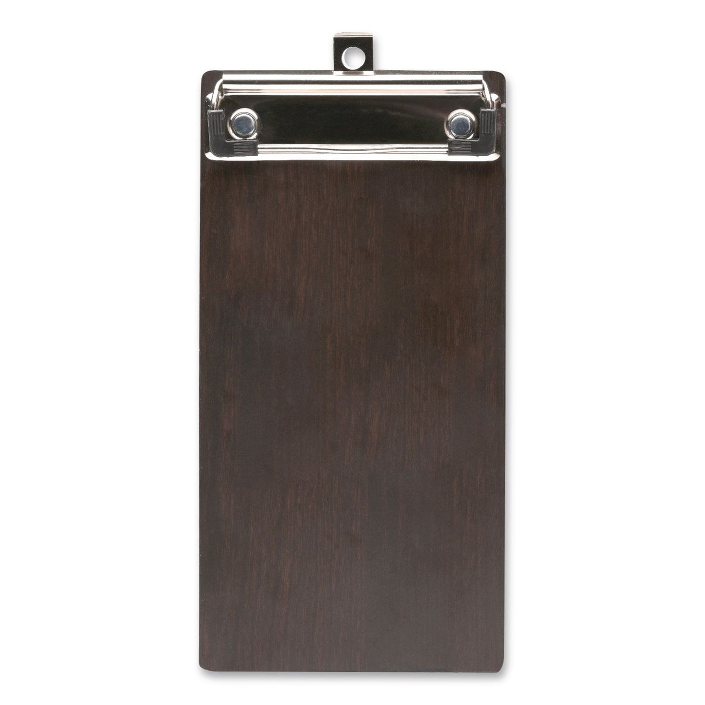 Excello Global Products® Check/Menu Holder, 4 x 8.1, Dark Woodgrain/Silver (EXOMENU4X8CB)