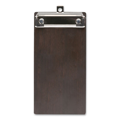 Excello Global Products® Check/Menu Holder, 4 x 8.1, Dark Woodgrain/Silver (EXOMENU4X8CB)