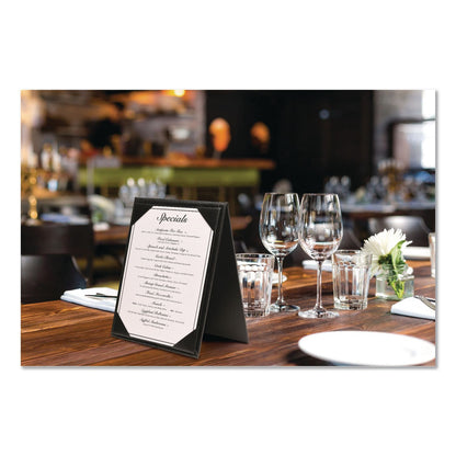 Excello Global Products® Table-Top Menu Holder, For 4 x 6 Insert, 4.6 x 6.7 Holder, Black (EXOSPLSMENU4X6A)