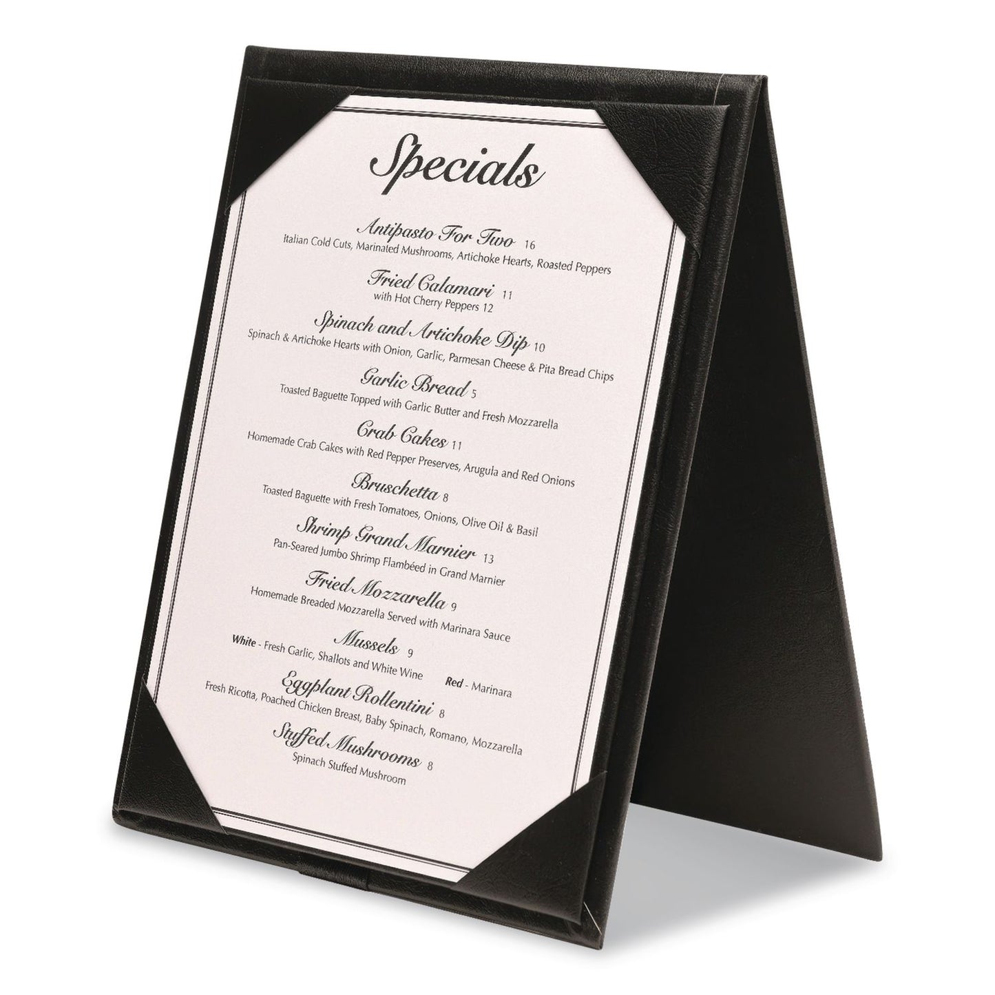 Excello Global Products® Table-Top Menu Holder, For 4 x 6 Insert, 4.6 x 6.7 Holder, Black (EXOSPLSMENU4X6A)