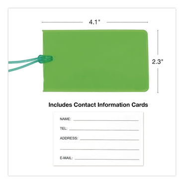 Excello Global Products® Luggage Tags 4.1 x 2.3, PVC, Assorted Colors, 4/Pack (EXOSPLSTRVL0002)