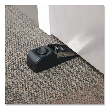 Excello Global Products® Hotel Doorstop Alarm, Wedge, Black/Silver (EXOSPLSTRVL0004)