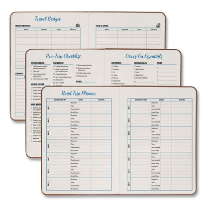 Global Printed Products Travel Planner, Three Two Week Trips: 14 Subsections/Trip, Tropical Flight Artwork, 7 x 5, Distressed Brown Cover, Undated (GPUGPP0119A)