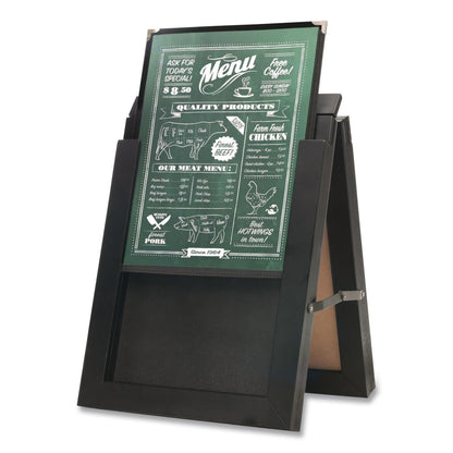Excello Global Products® Double Sided A-Frame Chalkboard and Menu Holder, Black/Clear 8.5 x 11 Surface, Black Frame, 11 x 14 (GPUMENUAFRAME)