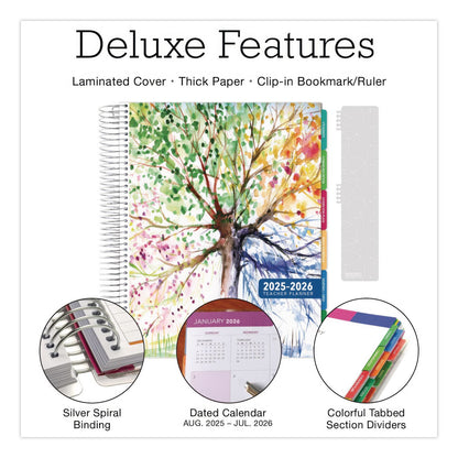Global Printed Products Deluxe Seasons Tree Weekly/Monthly Lesson Planner, 7 Classes, Multicolor Cover, 11 x 8.5, 13-Month: Aug 2025 to Aug 2026 (GPUNAD26DTP20)