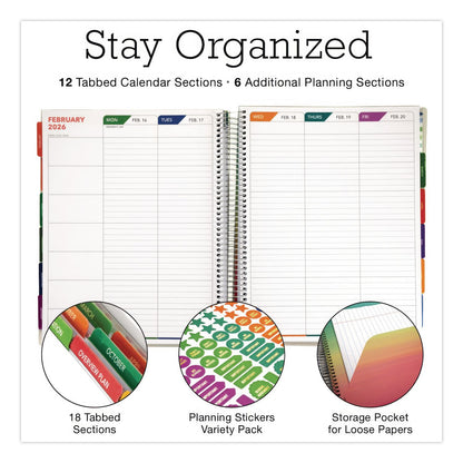 Global Printed Products Deluxe Seasons Tree Weekly/Monthly Lesson Planner, 7 Classes, Multicolor Cover, 11 x 8.5, 13-Month: Aug 2025 to Aug 2026 (GPUNAD26DTP20)