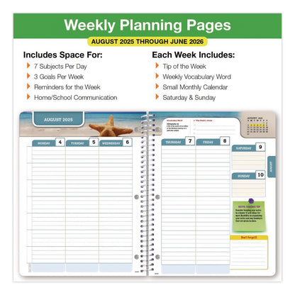 Global Printed Products Rainbow Silhouette Middle/High School Student Planner, 11-Months: Seven-Subject Day, Multicolor Cover, 11 x 8.5, 2025 to 2026 (GPUNAD26SM85111)