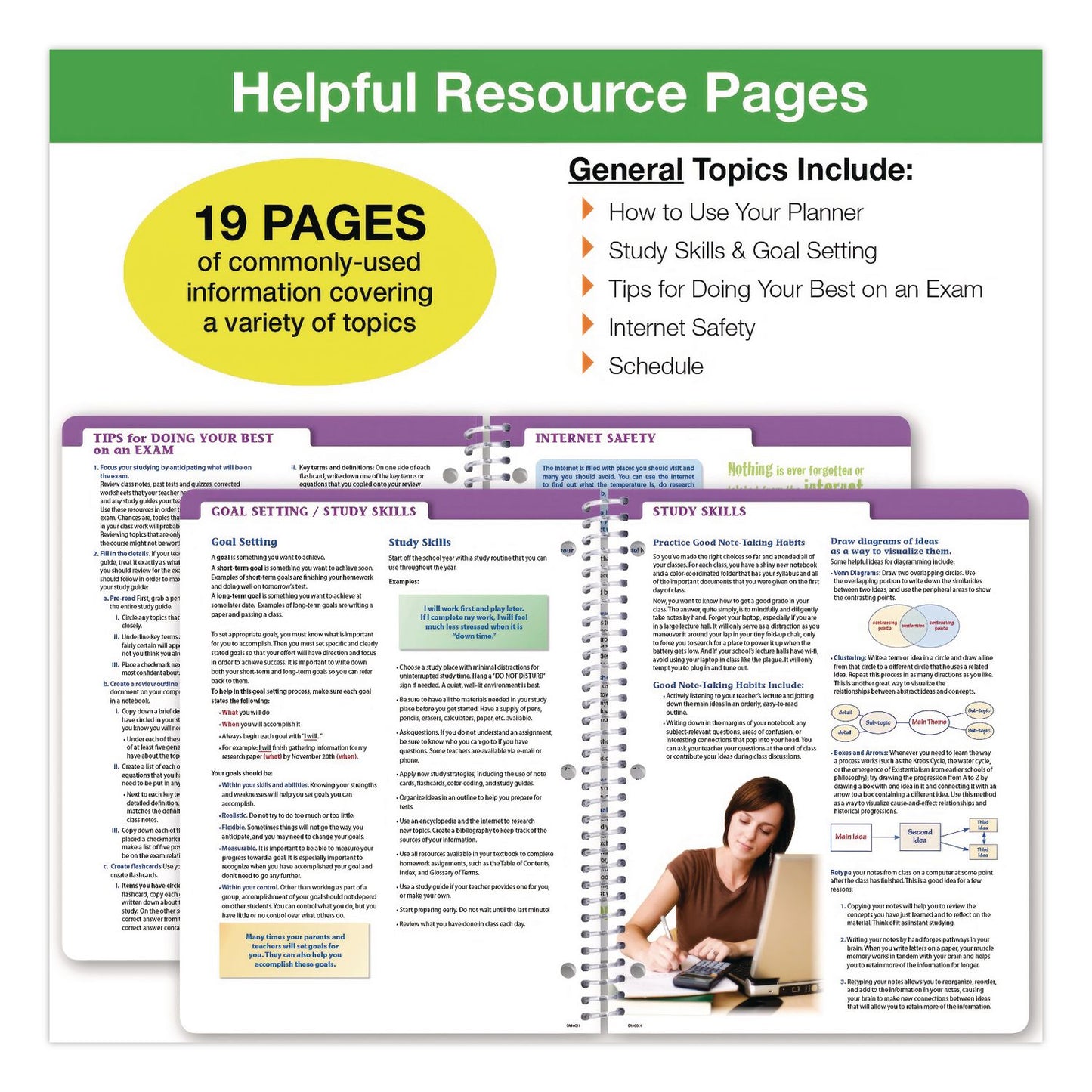 Global Printed Products Rainbow Silhouette Middle/High School Student Planner, 11-Months: Seven-Subject Day, Multicolor Cover, 11 x 8.5, 2025 to 2026 (GPUNAD26SM85111)