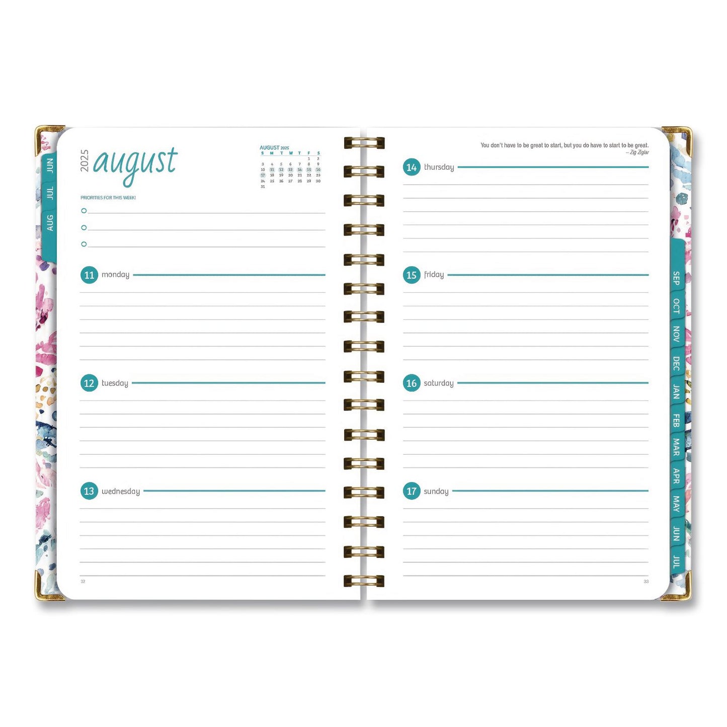 Global Printed Products Boho Ikat Academic Year Weekly/Monthly Planner, Floral Artwork, 8 x 5.5, Multicolor Cover, 14-Month: June 2025 to July 2026 (GPUNAD265883)
