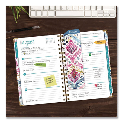 Global Printed Products Boho Ikat Academic Year Weekly/Monthly Planner, Floral Artwork, 8 x 5.5, Multicolor Cover, 14-Month: June 2025 to July 2026 (GPUNAD265883)