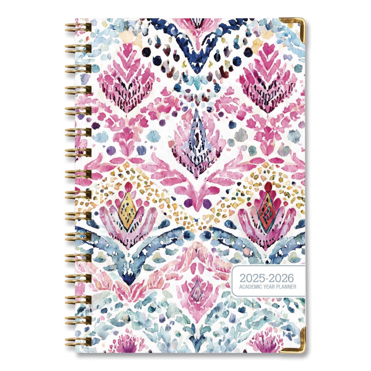Global Printed Products Boho Ikat Academic Year Weekly/Monthly Planner, Floral Artwork, 8 x 5.5, Multicolor Cover, 14-Month: June 2025 to July 2026 (GPUNAD265883)