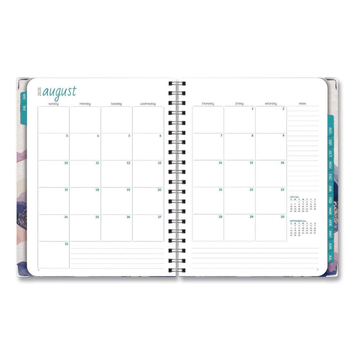 Global Printed Products Pastel Mountains Academic Year Weekly/Monthly Planner, 11 x 8.5, Multicolor Cover, 14-Month: June 2025 to July 2026 (GPUNAD26851160)