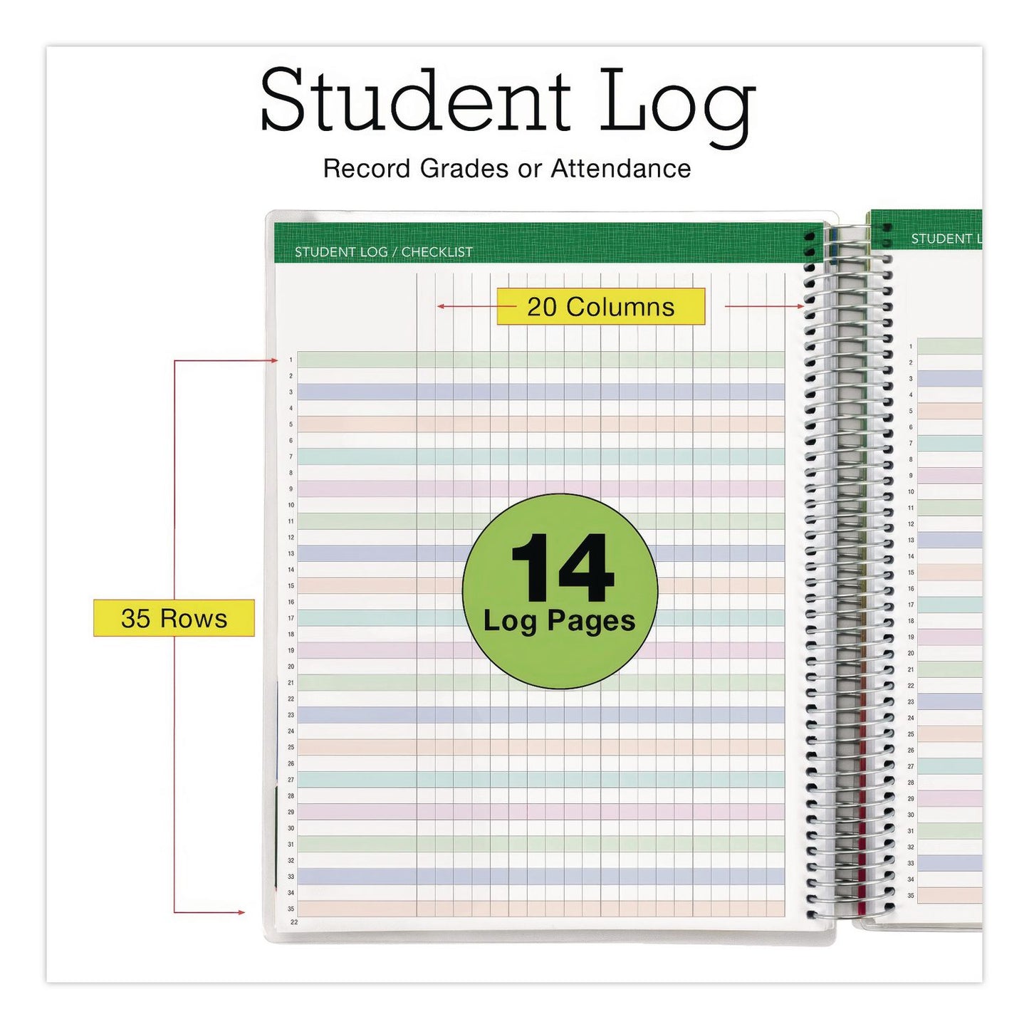 Global Printed Products Deluxe Spring Floral Undated Weekly/Monthly Teacher's Lesson Planner, 7 Classes, Multicolor Cover, 11 x 8.5, 52-Week Span (GPUNADUNDTP30)