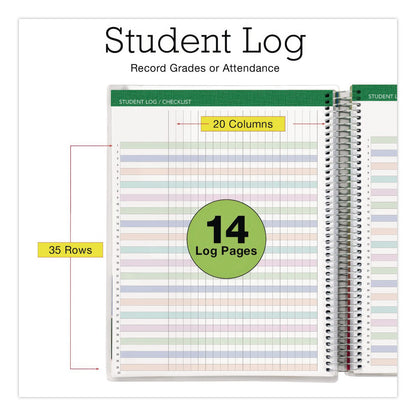 Global Printed Products Deluxe Spring Floral Undated Weekly/Monthly Teacher's Lesson Planner, 7 Classes, Multicolor Cover, 11 x 8.5, 52-Week Span (GPUNADUNDTP30)