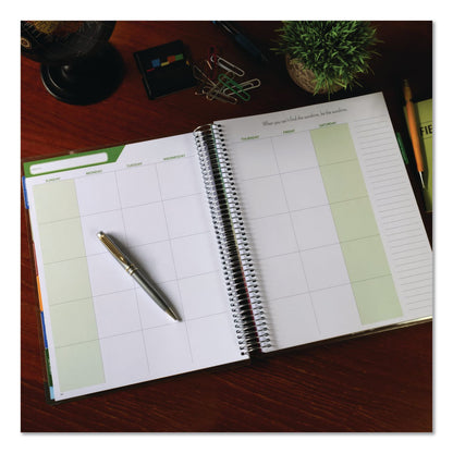 Global Printed Products Deluxe Spring Floral Undated Weekly/Monthly Teacher's Lesson Planner, 7 Classes, Multicolor Cover, 11 x 8.5, 52-Week Span (GPUNADUNDTP30)