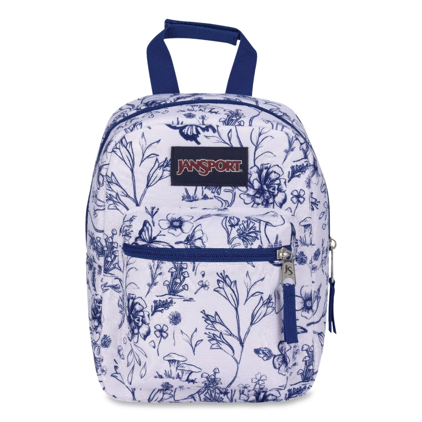 JanSport® Big Break Lunch Bag, Foraging Finds, 7.5 x 5 x 11, Blue/White (JSCJS0A352LAO4)