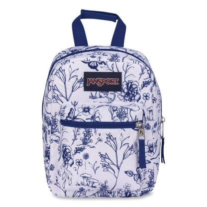 JanSport® Big Break Lunch Bag, Foraging Finds, 7.5 x 5 x 11, Blue/White (JSCJS0A352LAO4)