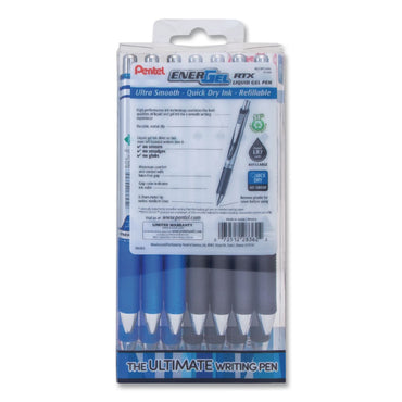 Pentel® EnerGel RTX Gel Pen, Retractable, Medium 0.7 mm, Assorted Ink and Barrel Colors, 14/Pack (PENBL77PC14AC)