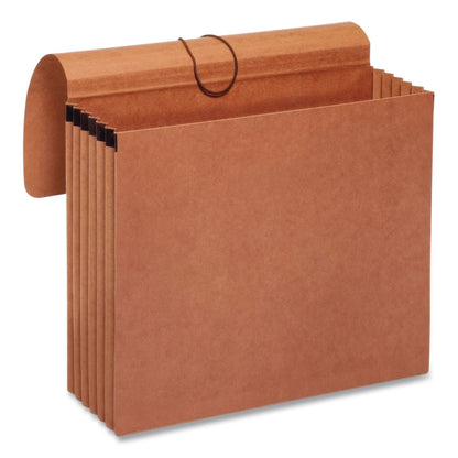 Pendaflex® Moisture-Resistant Expanding Wallet, 5.25" Expansion, 1 Section, Elastic Band Closure, Letter Size, Brown, 10/Box (PFX1073GOX)