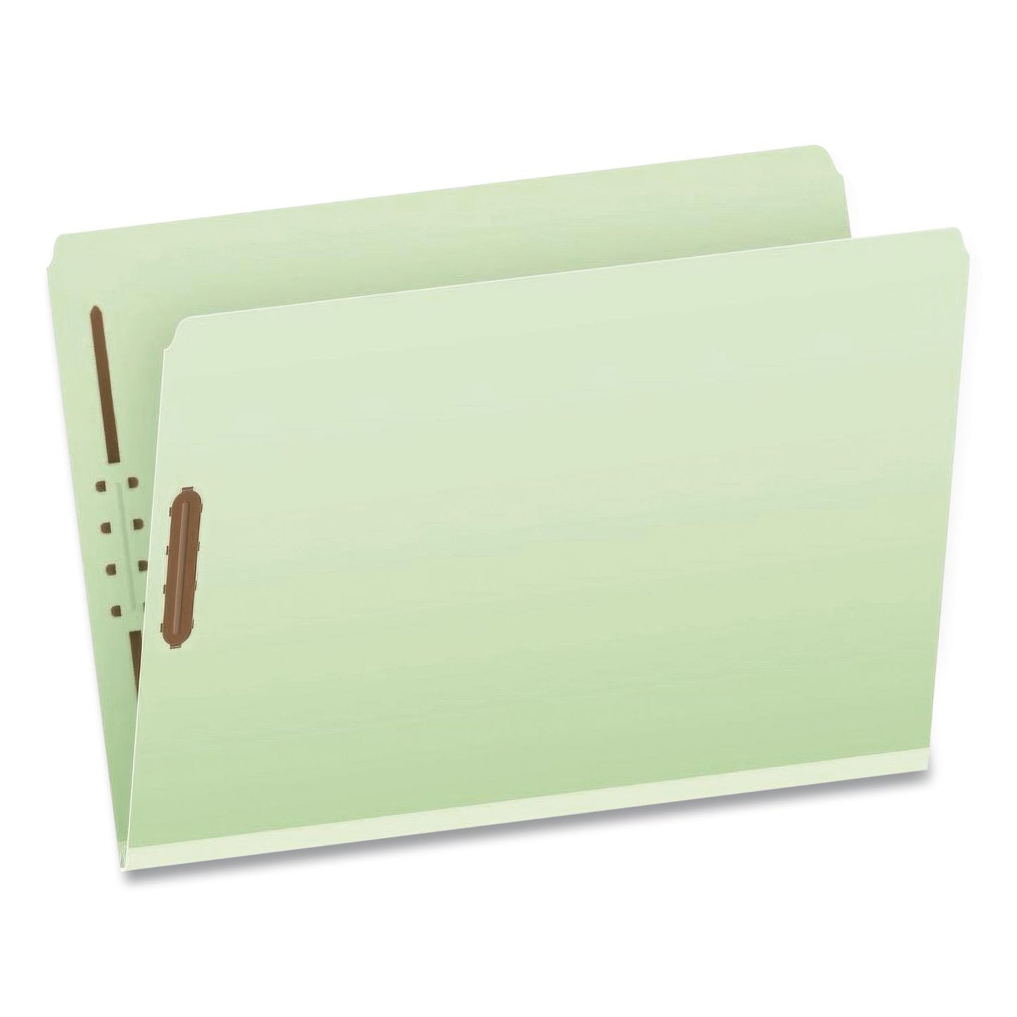 Pendaflex® Heavy-Duty Pressboard Fastener Folders, Straight Tab, Expands 2", 2 Fasteners, Legal Size, Light Green, 25/Box (PFX17185)