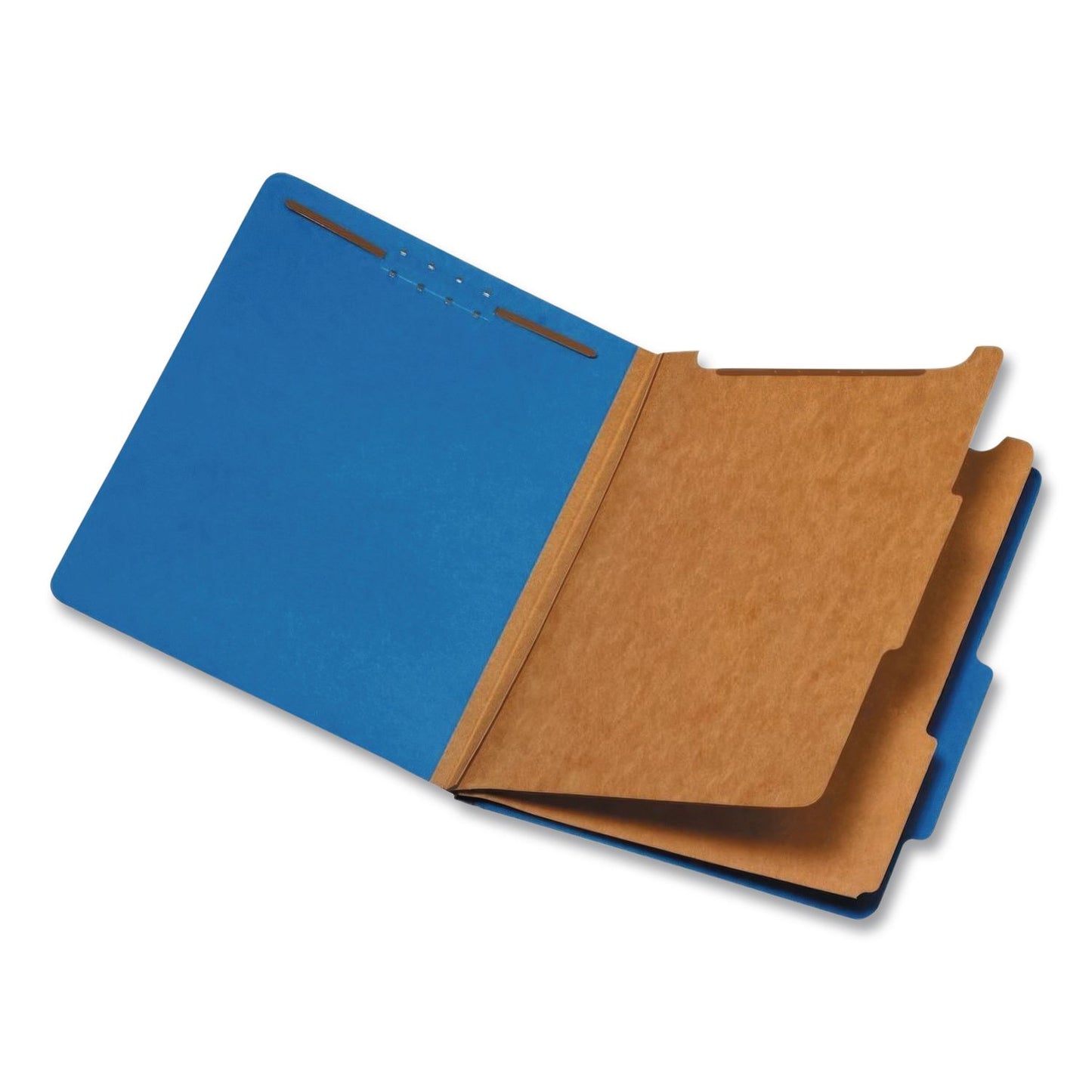 Pendaflex® Heavy-Duty Pressboard Classification Folder, 2/5-Cut Tab, Expands 2.5", 2 Divider, 6 Fastener, Letter Size, Dark Blue, 10/Box (PFX24132P)