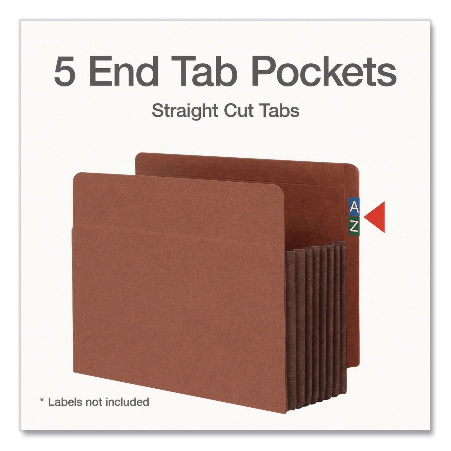 Pendaflex® End Tab File Pocket, 7" Expansion, Letter Size, Brown, 5/Box (PFX63770P)