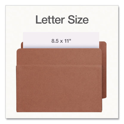 Pendaflex® End Tab File Pocket, 7" Expansion, Letter Size, Brown, 5/Box (PFX63770P)