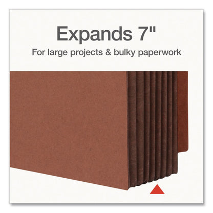 Pendaflex® End Tab File Pocket, 7" Expansion, Letter Size, Brown, 5/Box (PFX63770P)