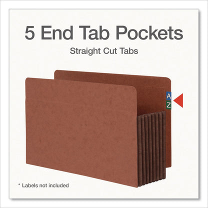Pendaflex® End Tab File Pocket, 7" Expansion, Legal Size, 5/Box (PFX64795P)