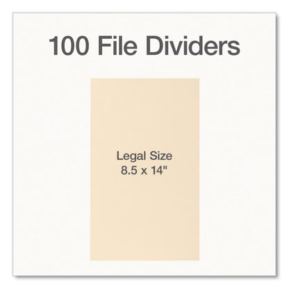 Pendaflex® File Backs, Legal Size, Manila, 100/Box (PFX90154)