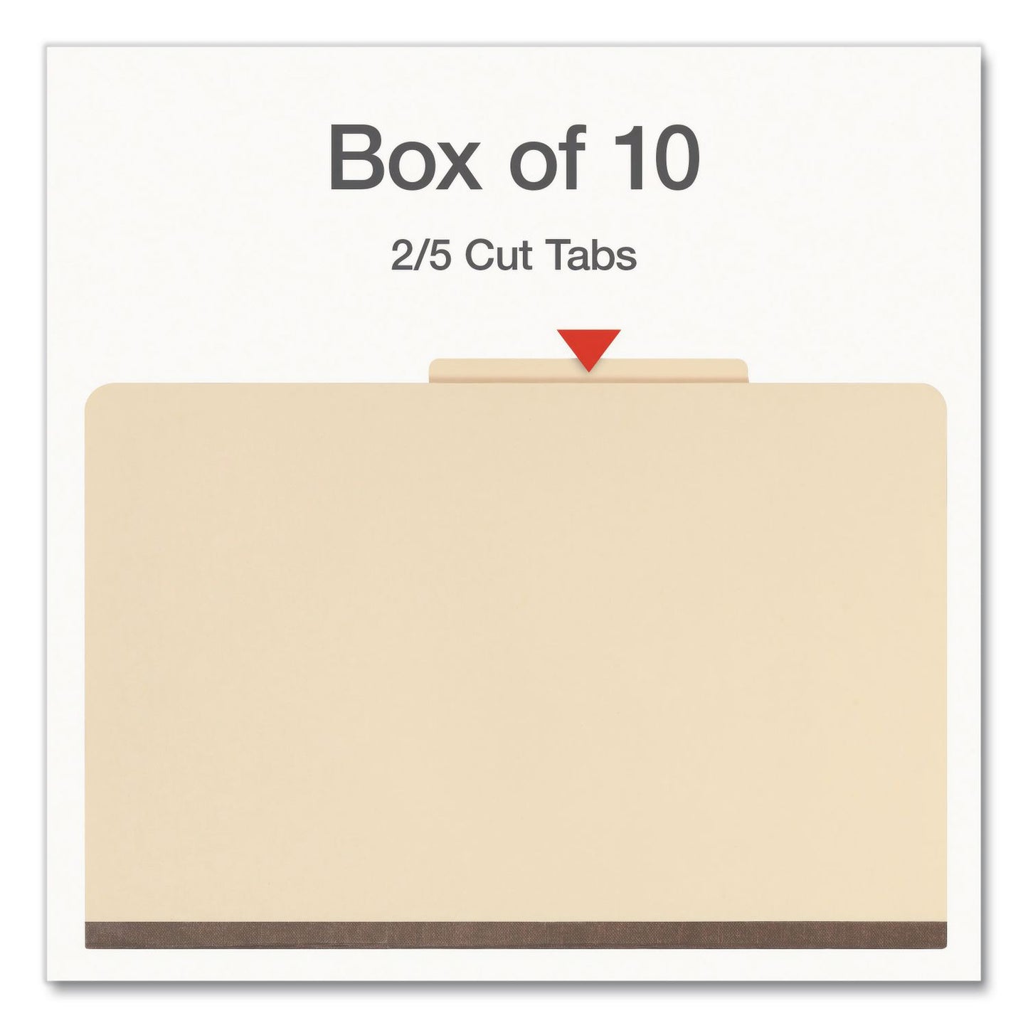 Pendaflex® Manila Top Tab Classification Folders, 2/5-Cut Tab, Expands 1.75", 1 Divider, 4 Fasteners, Legal Size, Manila, 10/Box (PFX98621P)