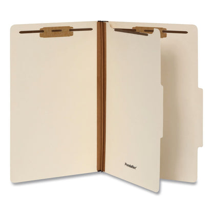 Pendaflex® Manila Top Tab Classification Folders, 2/5-Cut Tab, Expands 1.75", 1 Divider, 4 Fasteners, Legal Size, Manila, 10/Box (PFX98621P)