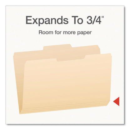 Pendaflex® Manila File Folders, 1/3-Cut Tabs: Center Position, Legal Size, 0.75" Expansion, Manila, 100/Box (PFX753132)