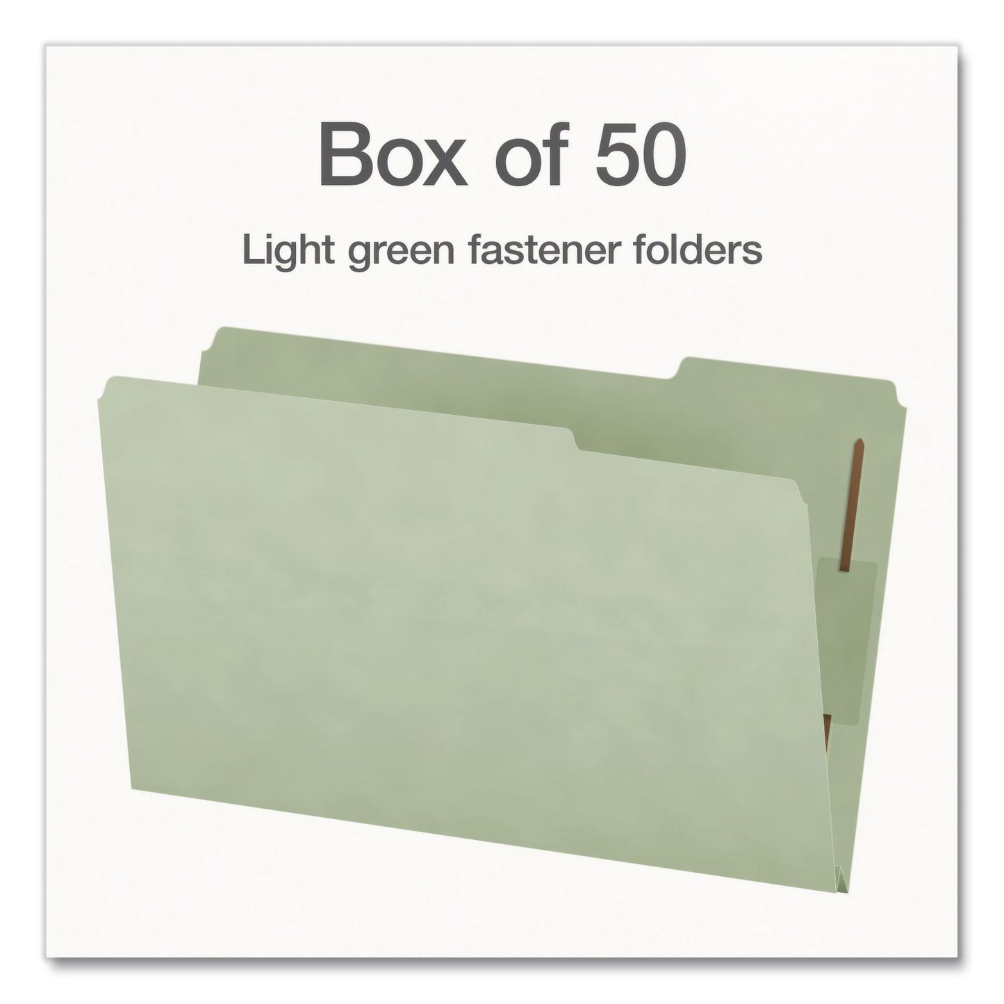 Pendaflex® Heavy-Duty Pressboard Fastener Folders, 2/5-Cut Tab: Right, Expands 2", 2 Fasteners, Legal Size, Gray/Green, 25/Box (PFX1006938)