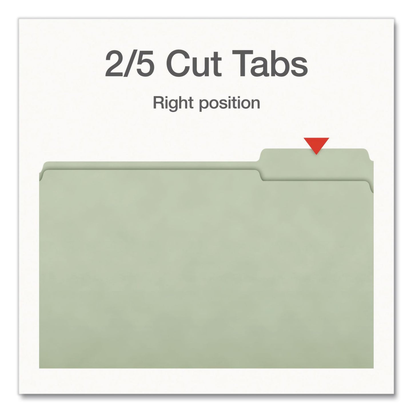 Pendaflex® Heavy-Duty Pressboard Fastener Folders, 2/5-Cut Tab: Right, Expands 2", 2 Fasteners, Legal Size, Gray/Green, 25/Box (PFX1006938)