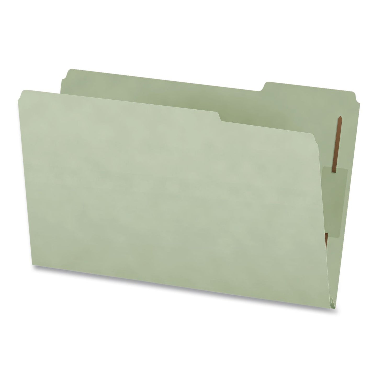 Pendaflex® Heavy-Duty Pressboard Fastener Folders, 2/5-Cut Tab: Right, Expands 2", 2 Fasteners, Legal Size, Gray/Green, 25/Box (PFX1006938)