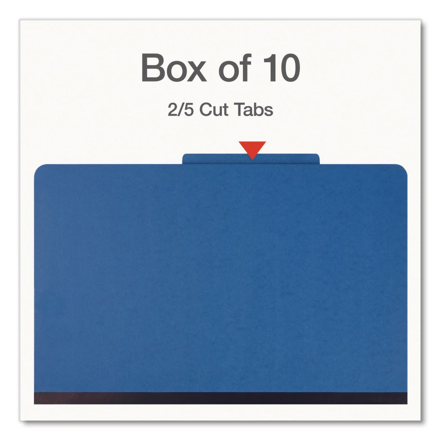 Pendaflex® Heavy-Duty Pressboard Classification Folder, 2/5-Cut Tab: Right, Expands 3", 3 Dividers, 8 Fasteners, Legal Size, Blue, 10/BX (PFX1006944)