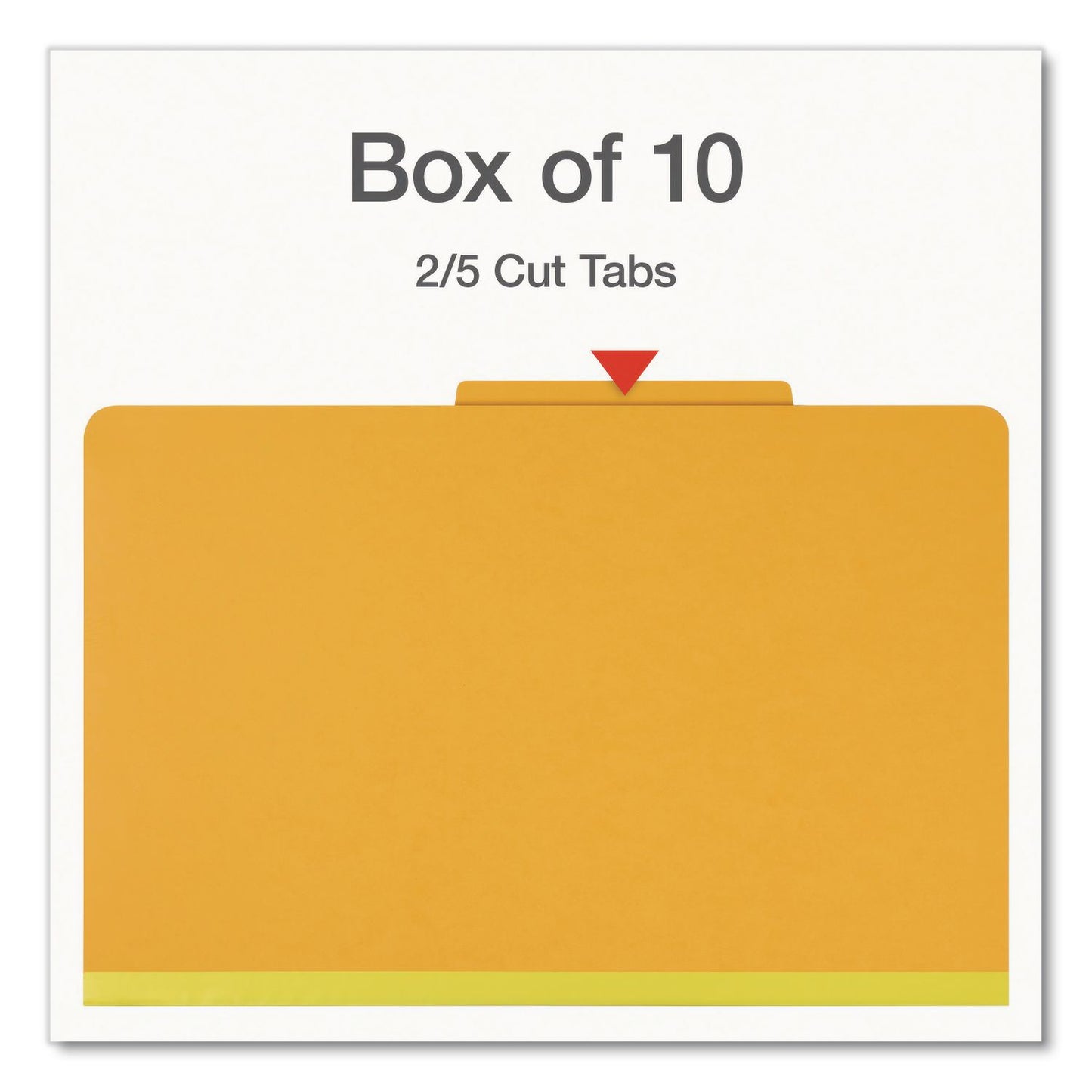 Pendaflex® Heavy-Duty Pressboard Classification Folder, 2/5-Cut Tab, Expands 3", 3 Dividers, 8 Fasteners, Legal Size, Yellow, 10/Box (PFX1006946)