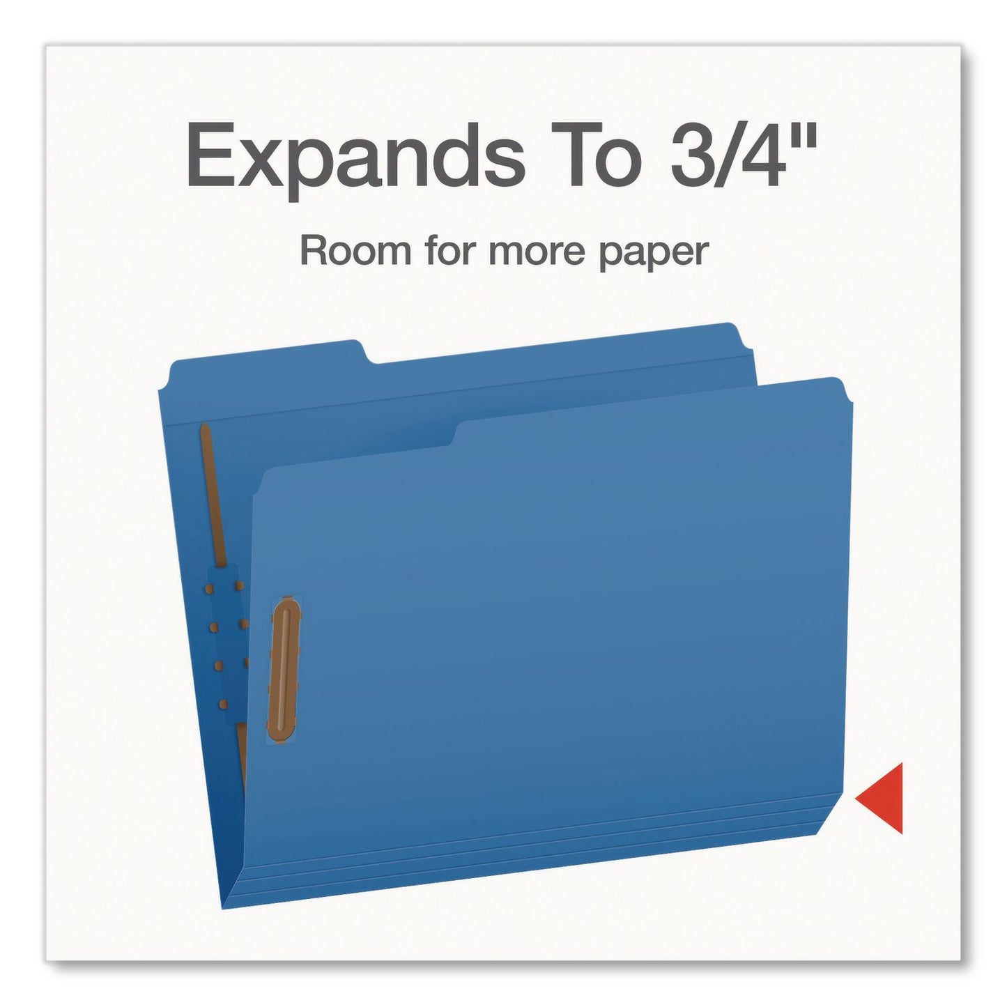 Pendaflex® Heavy-Duty Fastener Folder, 1/3-Cut Tab: Assorted, Expands 0.75", 2 Fasteners, Letter Size, Assorted, 50/Box (PFX1006957)