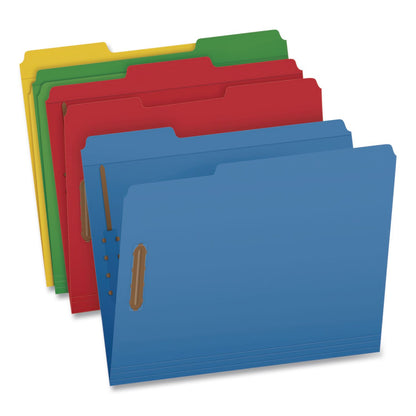 Pendaflex® Heavy-Duty Fastener Folder, 1/3-Cut Tab: Assorted, Expands 0.75", 2 Fasteners, Letter Size, Assorted, 50/Box (PFX1006957)