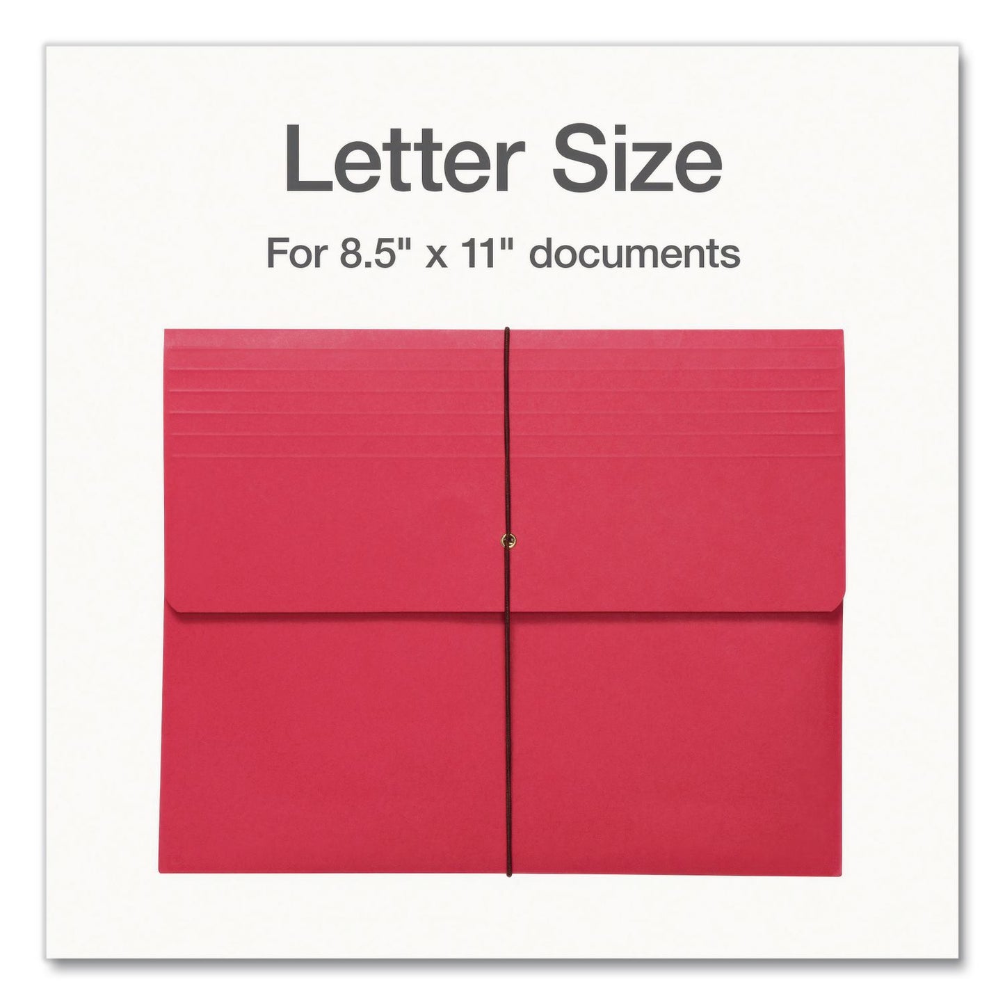 Pendaflex® Expanding Wallet with Elastic Closure, 2" Expansion, 1 Section, Letter Size, Red, 10/Box (PFX1006974)
