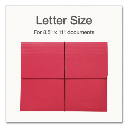 Pendaflex® Expanding Wallet with Elastic Closure, 2" Expansion, 1 Section, Letter Size, Red, 10/Box (PFX1006974)