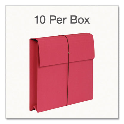 Pendaflex® Expanding Wallet with Elastic Closure, 2" Expansion, 1 Section, Letter Size, Red, 10/Box (PFX1006974)