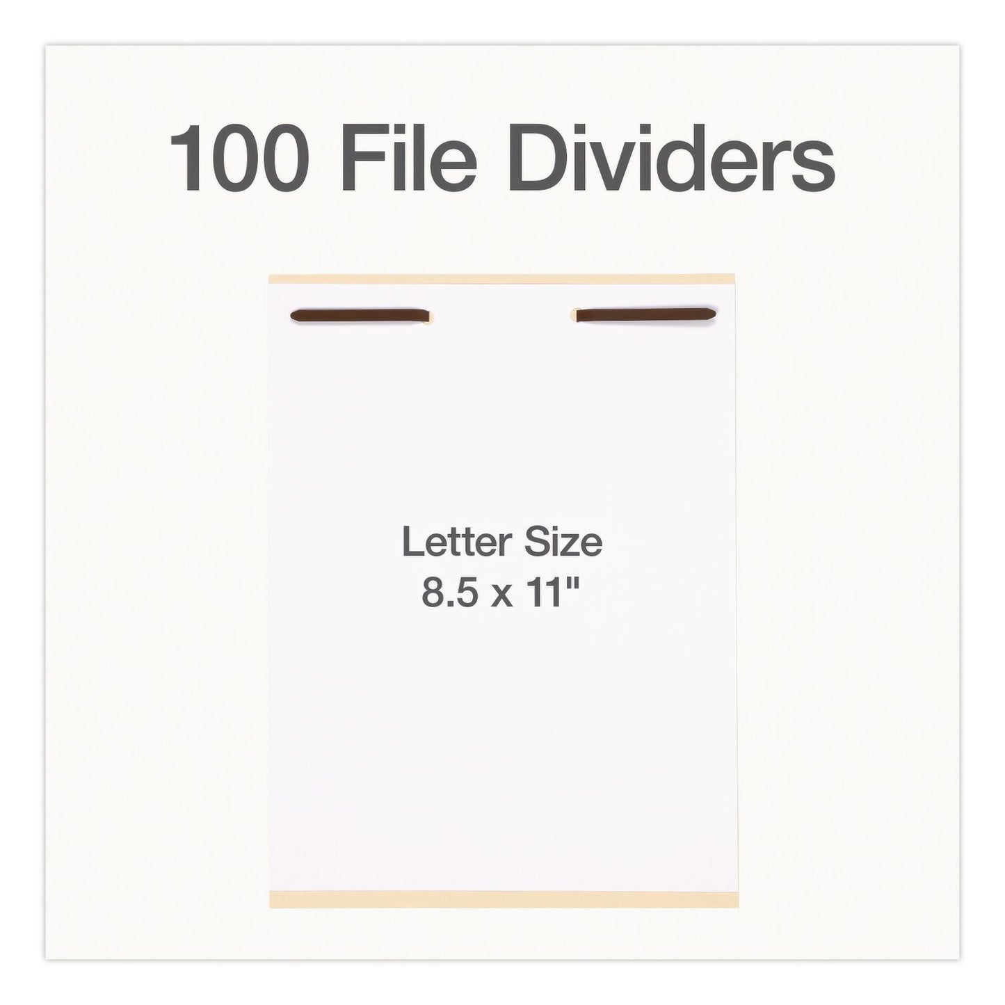 Pendaflex® File Divider Set, End Tab: Straight, 1 Fastener, Letter Size, Manila, 100/Box (PFX1006978)