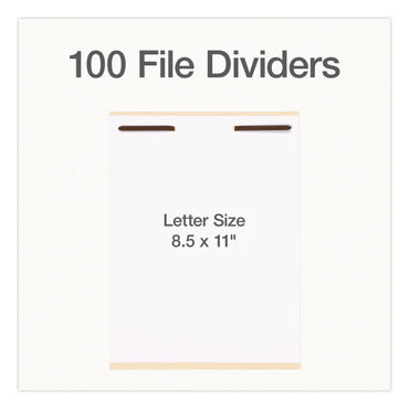 Pendaflex® File Divider Set, End Tab: Straight, 1 Fastener, Letter Size, Manila, 100/Box (PFX1006978)