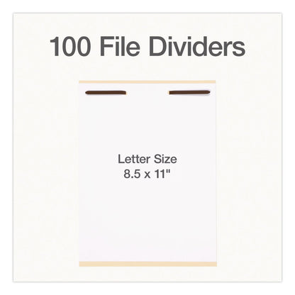 Pendaflex® File Divider Set, End Tab: Straight, 1 Fastener, Letter Size, Manila, 100/Box (PFX1006978)