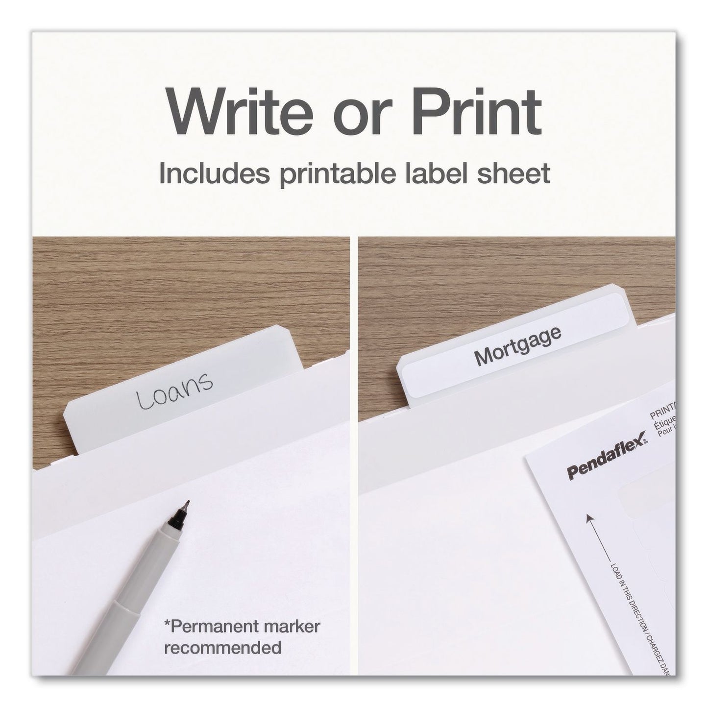 Pendaflex® Ready-Tab Reinforced Hanging File Folders, Letter Size, 1/3-Cut Tabs, White, 20/Box (PFX1006985)