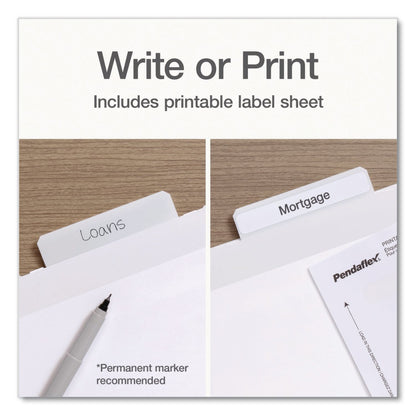 Pendaflex® Ready-Tab Reinforced Hanging File Folders, Letter Size, 1/3-Cut Tabs, White, 20/Box (PFX1006985)