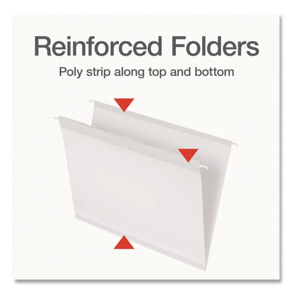 Pendaflex® Ready-Tab Reinforced Hanging File Folders, Letter Size, 1/3-Cut Tabs, White, 20/Box (PFX1006985)
